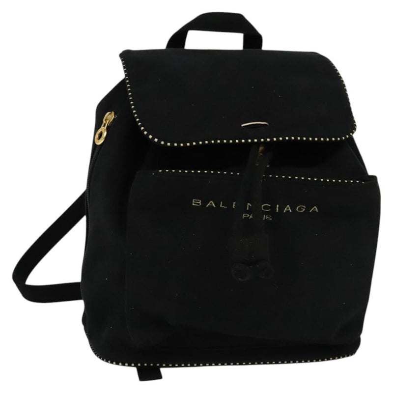 BALENCIAGA Backpack Suede Black Gold Auth bs24827