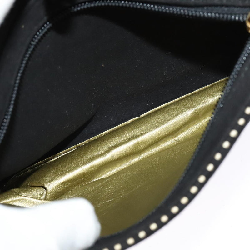 BALENCIAGA Backpack Suede Black Gold Auth bs24827