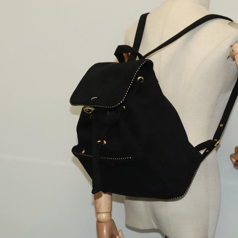 BALENCIAGA Backpack Suede Black Gold Auth bs24827