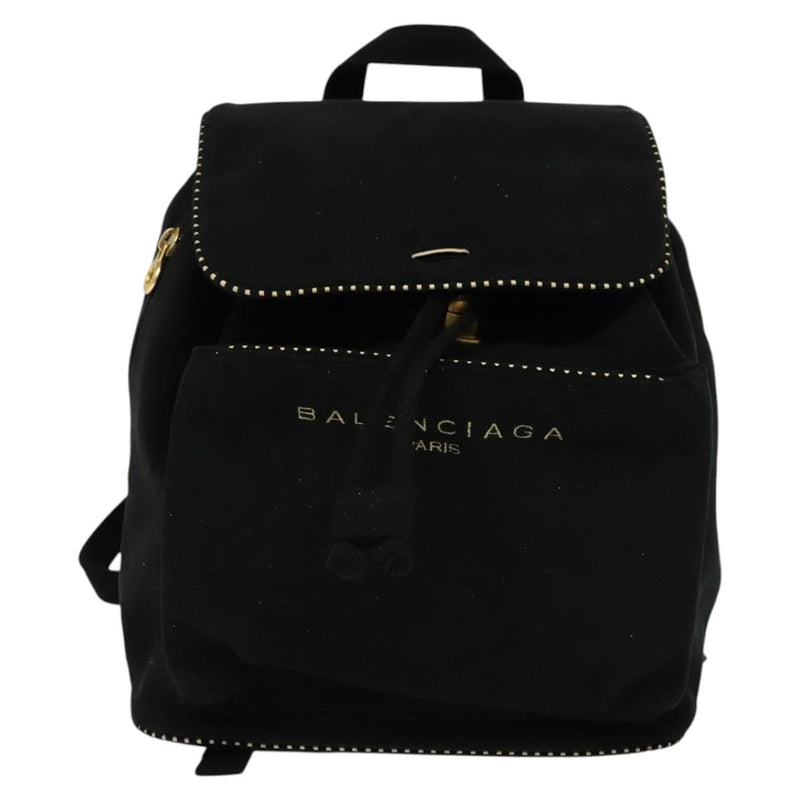 BALENCIAGA Backpack Suede Black Gold Auth bs24827