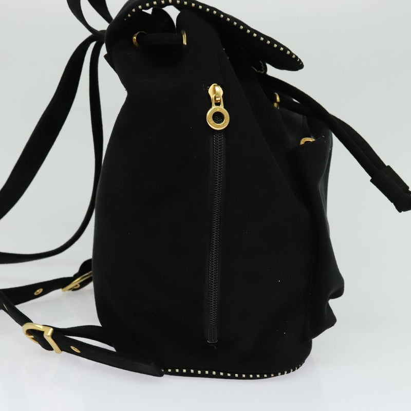 BALENCIAGA Backpack Suede Black Gold Auth bs24827
