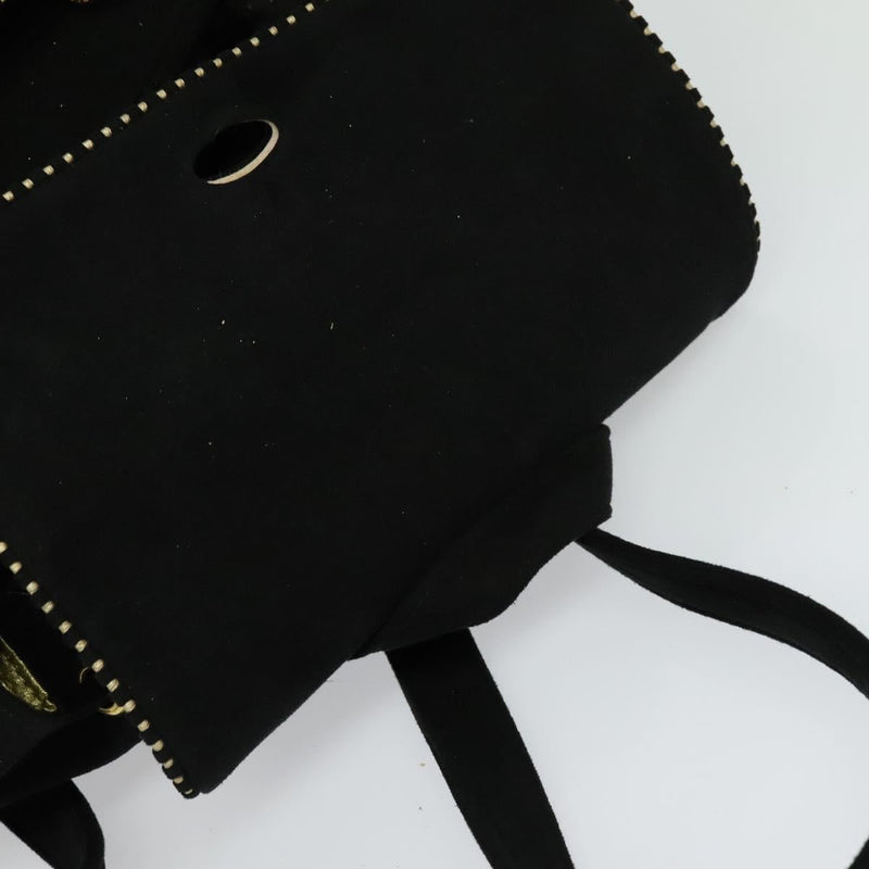 BALENCIAGA Backpack Suede Black Gold Auth bs24827