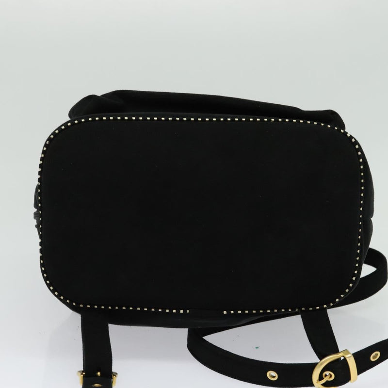 BALENCIAGA Backpack Suede Black Gold Auth bs24827