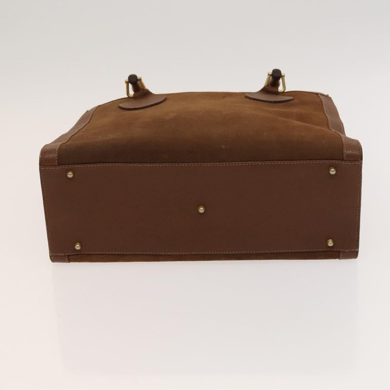 GUCCI Bamboo Hand Bag Suede Brown Gold 002 2615 0260 Auth bs24833