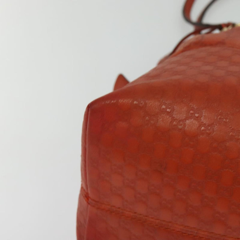 GUCCI GG Canvas Guccissima Shoulder Bag Leather Orange Gold 323673 Auth bs24856