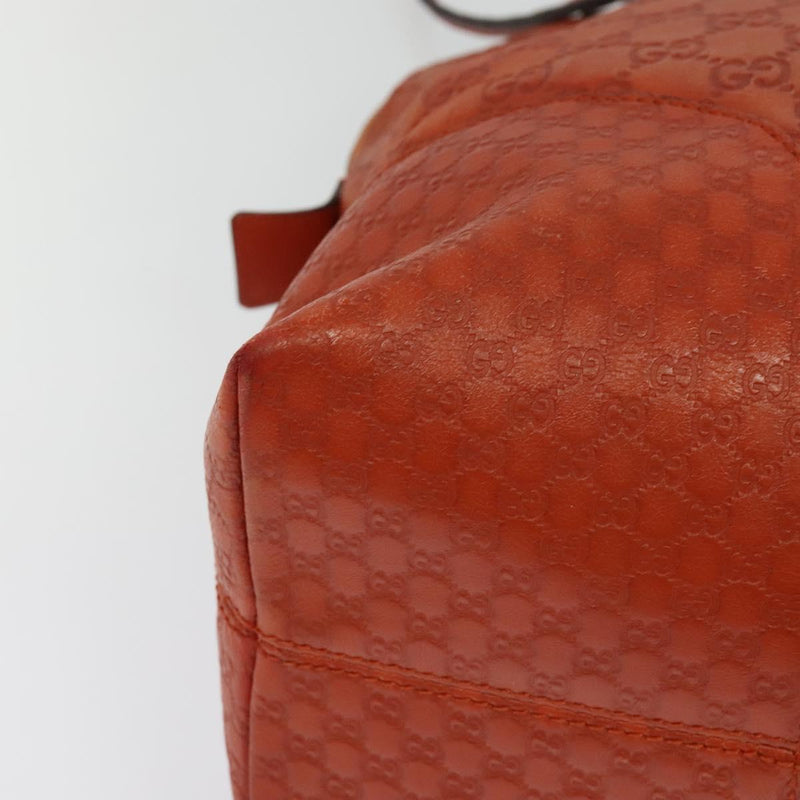 GUCCI GG Canvas Guccissima Shoulder Bag Leather Orange Gold 323673 Auth bs24856