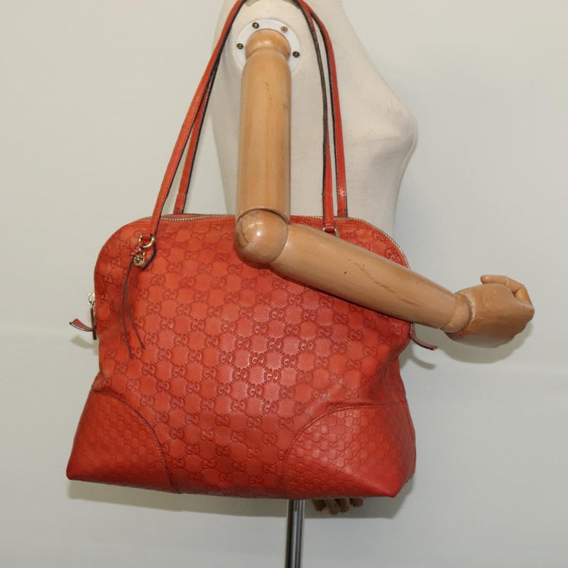 GUCCI GG Canvas Guccissima Shoulder Bag Leather Orange Gold 323673 Auth bs24856