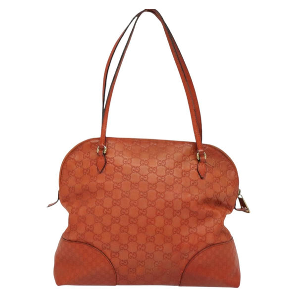 GUCCI GG Canvas Guccissima Shoulder Bag Leather Orange Gold 323673 Auth bs24856