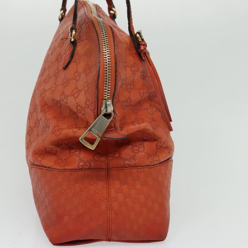GUCCI GG Canvas Guccissima Shoulder Bag Leather Orange Gold 323673 Auth bs24856
