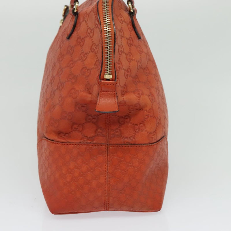 GUCCI GG Canvas Guccissima Shoulder Bag Leather Orange Gold 323673 Auth bs24856