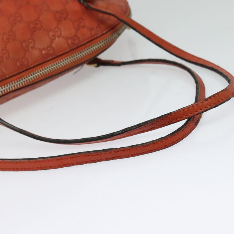 GUCCI GG Canvas Guccissima Shoulder Bag Leather Orange Gold 323673 Auth bs24856