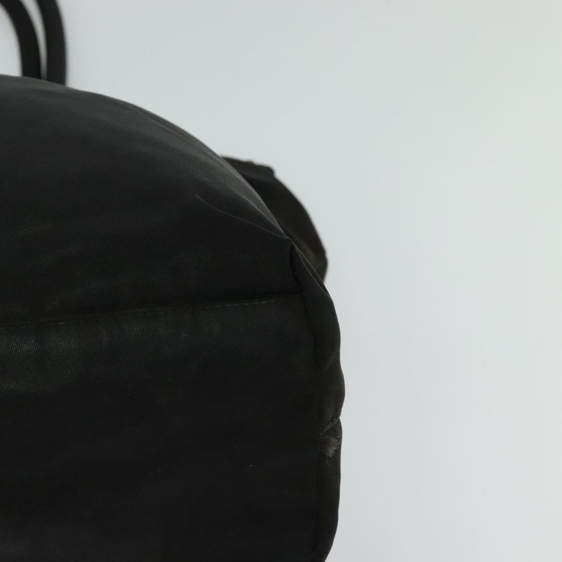 PRADA Hand Bag Nylon Black Silver Auth bs24897