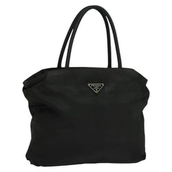 PRADA Hand Bag Nylon Black Silver Auth bs24897