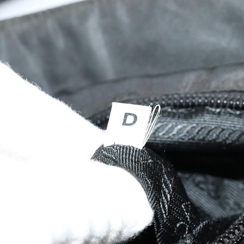 PRADA Hand Bag Nylon Black Silver Auth bs24897