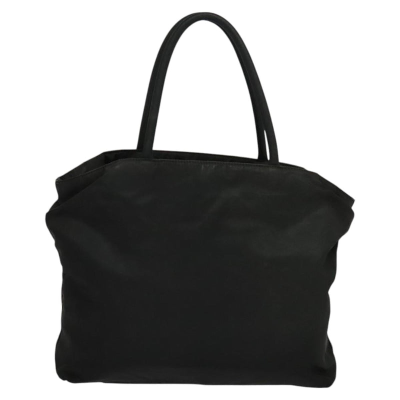 PRADA Hand Bag Nylon Black Silver Auth bs24897