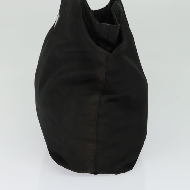 PRADA Hand Bag Nylon Black Silver Auth bs24897