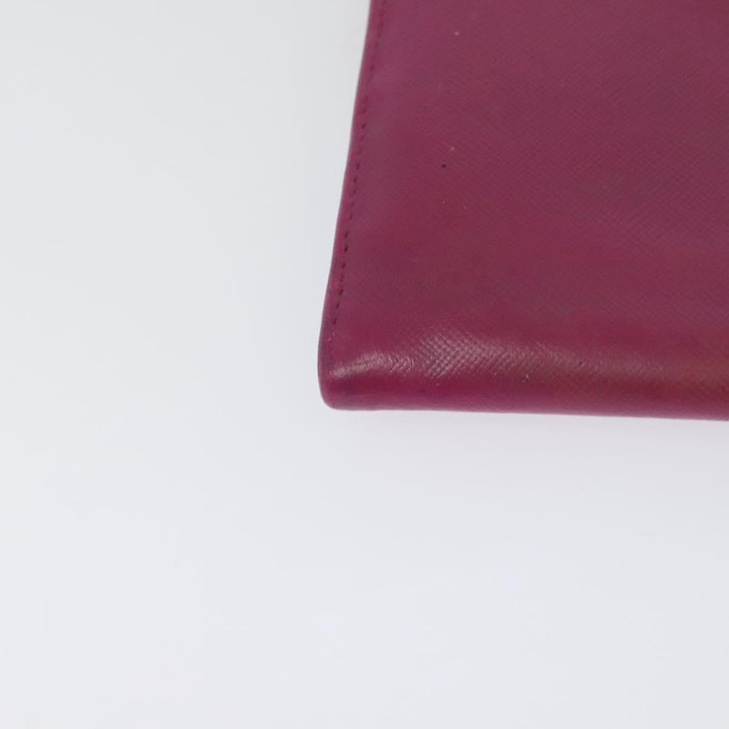 PRADA Chain Wallet Safiano leather Pink Gold Auth bs24926