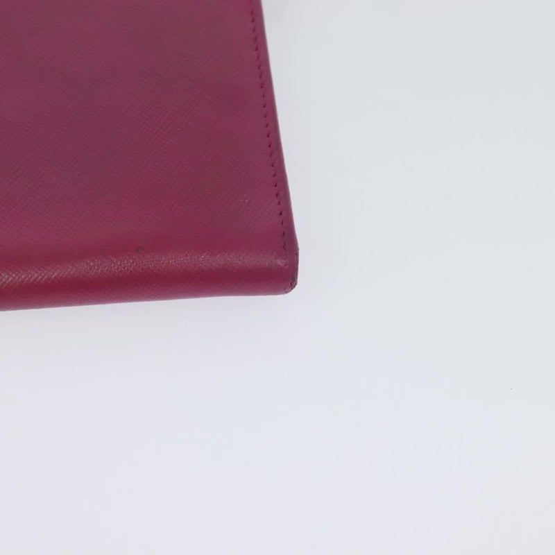 PRADA Chain Wallet Safiano leather Pink Gold Auth bs24926