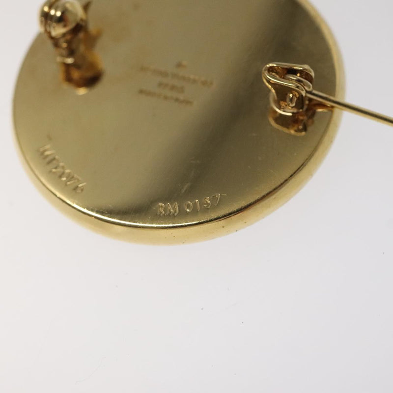 LOUIS VUITTON  Supreme Pin Badge metal Gold MP2076 LV Auth bs24973A