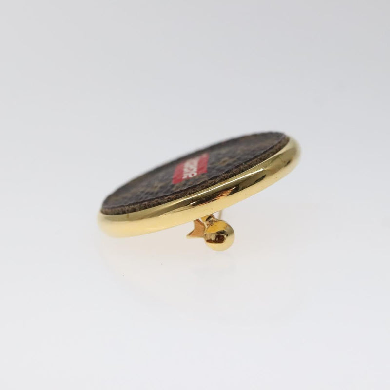 LOUIS VUITTON  Supreme Pin Badge metal Gold MP2076 LV Auth bs24973A