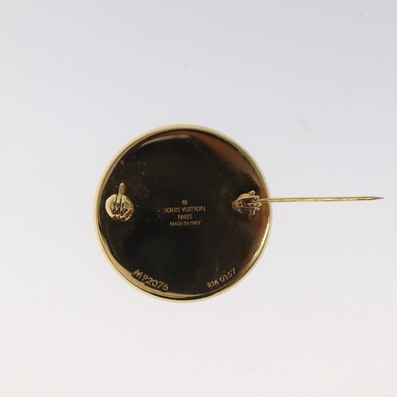 LOUIS VUITTON  Supreme Pin Badge metal Gold MP2076 LV Auth bs24973A