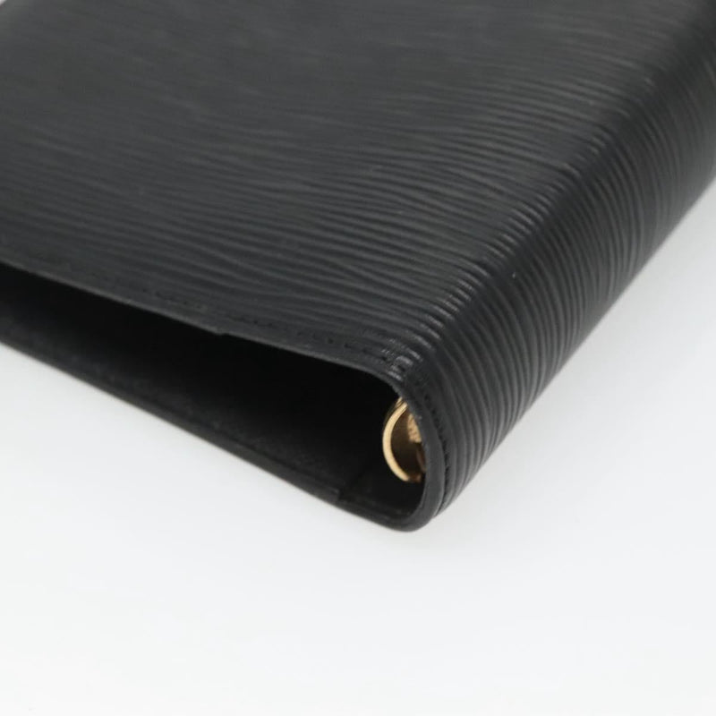 LOUIS VUITTON Epi Agenda MM Day Planner Cover Black R20042 LV Auth bs24981