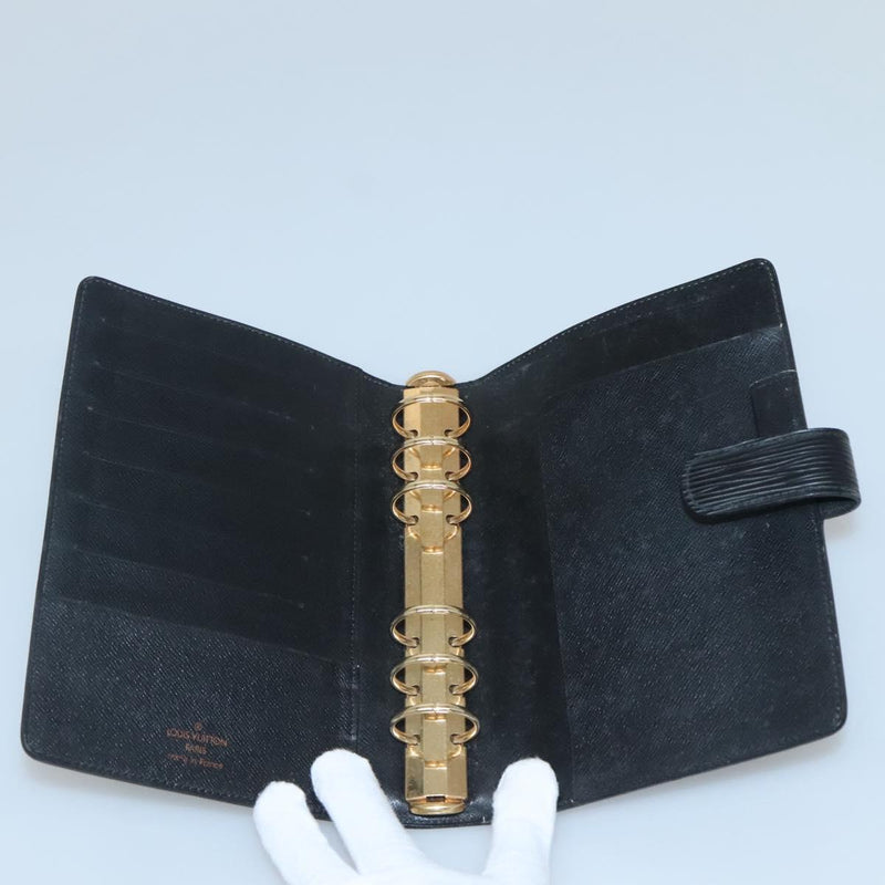 LOUIS VUITTON Epi Agenda MM Day Planner Cover Black R20042 LV Auth bs24981