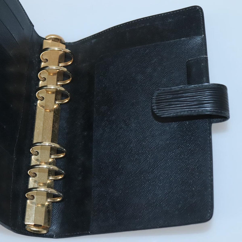 LOUIS VUITTON Epi Agenda MM Day Planner Cover Black R20042 LV Auth bs24981