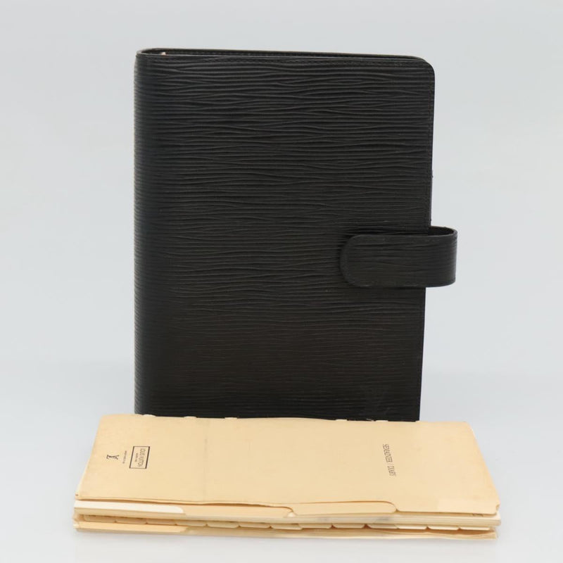 LOUIS VUITTON Epi Agenda MM Day Planner Cover Black R20042 LV Auth bs24981