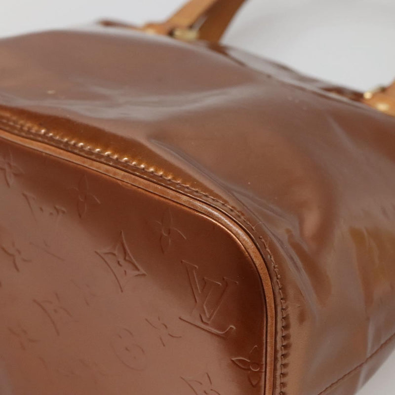 LOUIS VUITTON Monogram Vernis Houston Hand Bag Bronze M91122 LV Auth bs24984