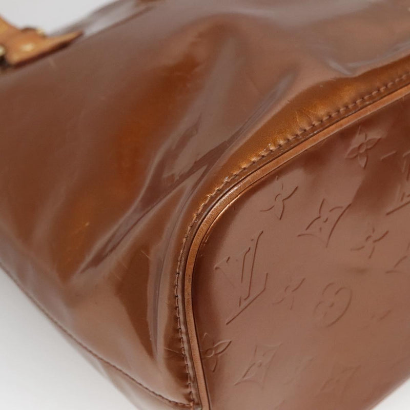 LOUIS VUITTON Monogram Vernis Houston Hand Bag Bronze M91122 LV Auth bs24984