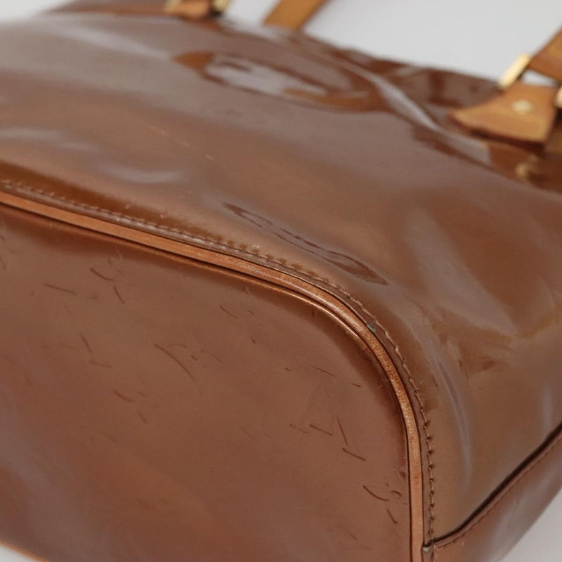 LOUIS VUITTON Monogram Vernis Houston Hand Bag Bronze M91122 LV Auth bs24984
