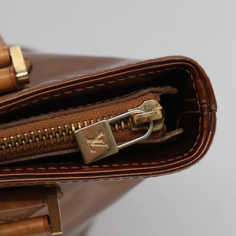 LOUIS VUITTON Monogram Vernis Houston Hand Bag Bronze M91122 LV Auth bs24984