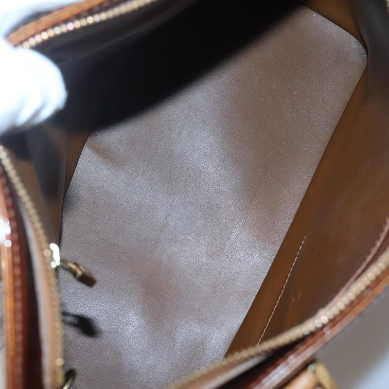 LOUIS VUITTON Monogram Vernis Houston Hand Bag Bronze M91122 LV Auth bs24984