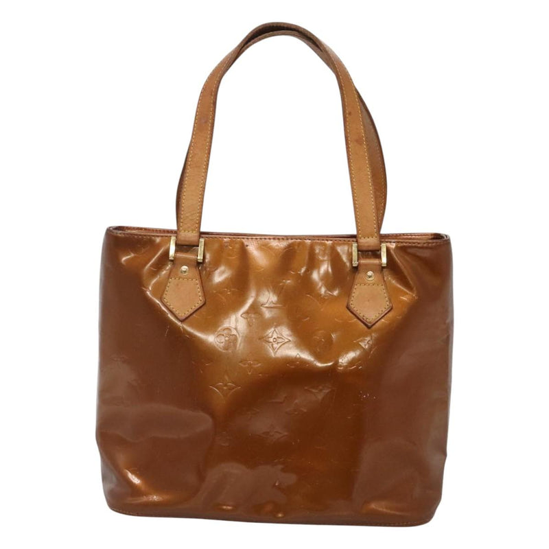 LOUIS VUITTON Monogram Vernis Houston Hand Bag Bronze M91122 LV Auth bs24984