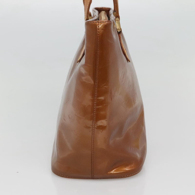 LOUIS VUITTON Monogram Vernis Houston Hand Bag Bronze M91122 LV Auth bs24984
