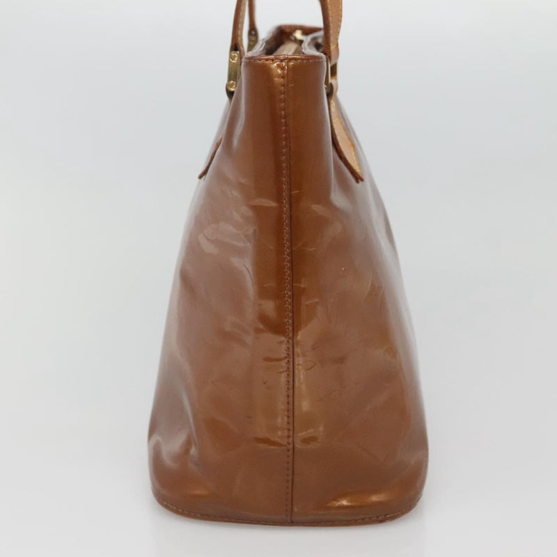 LOUIS VUITTON Monogram Vernis Houston Hand Bag Bronze M91122 LV Auth bs24984