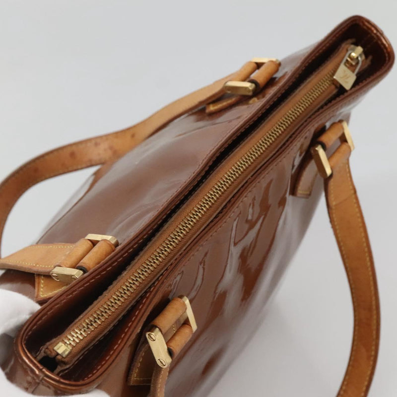 LOUIS VUITTON Monogram Vernis Houston Hand Bag Bronze M91122 LV Auth bs24984