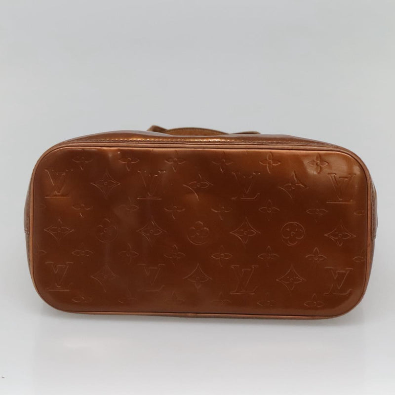 LOUIS VUITTON Monogram Vernis Houston Hand Bag Bronze M91122 LV Auth bs24984