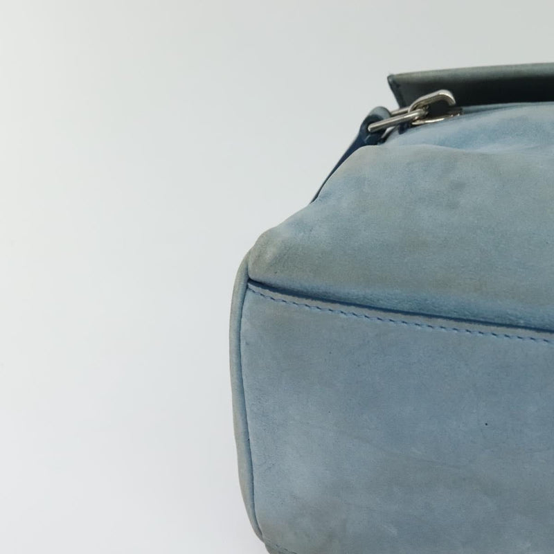 GIVENCHY Pandora Pure Small Hand Bag Leather 2way Blue Silver Auth bs24998