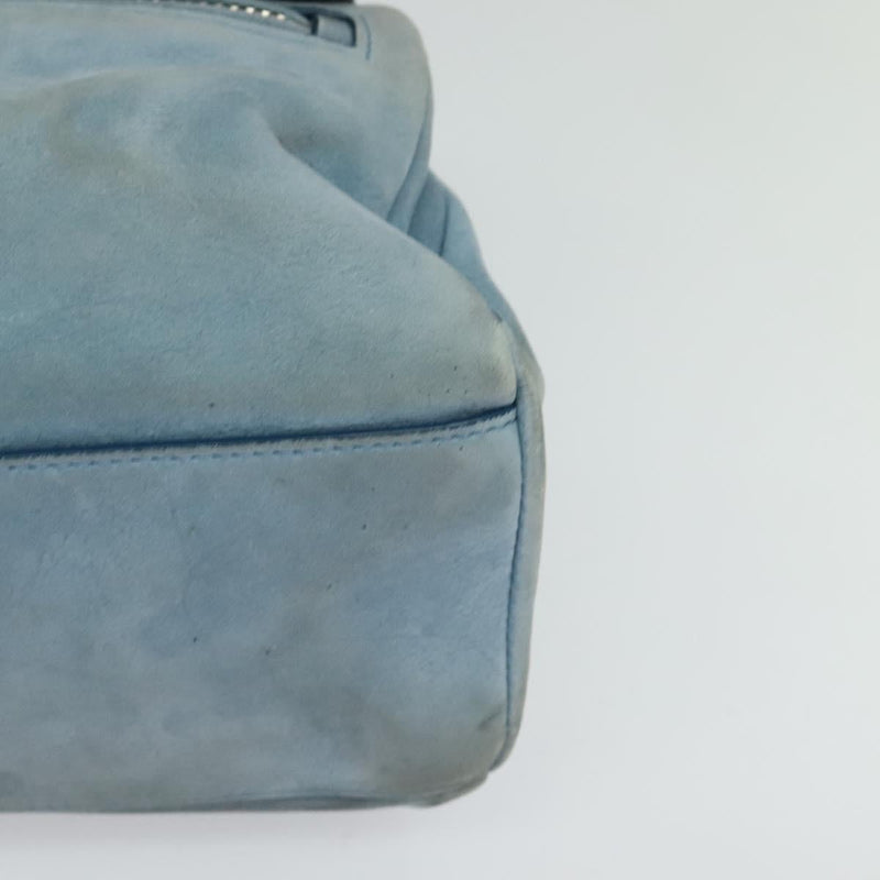 GIVENCHY Pandora Pure Small Hand Bag Leather 2way Blue Silver Auth bs24998