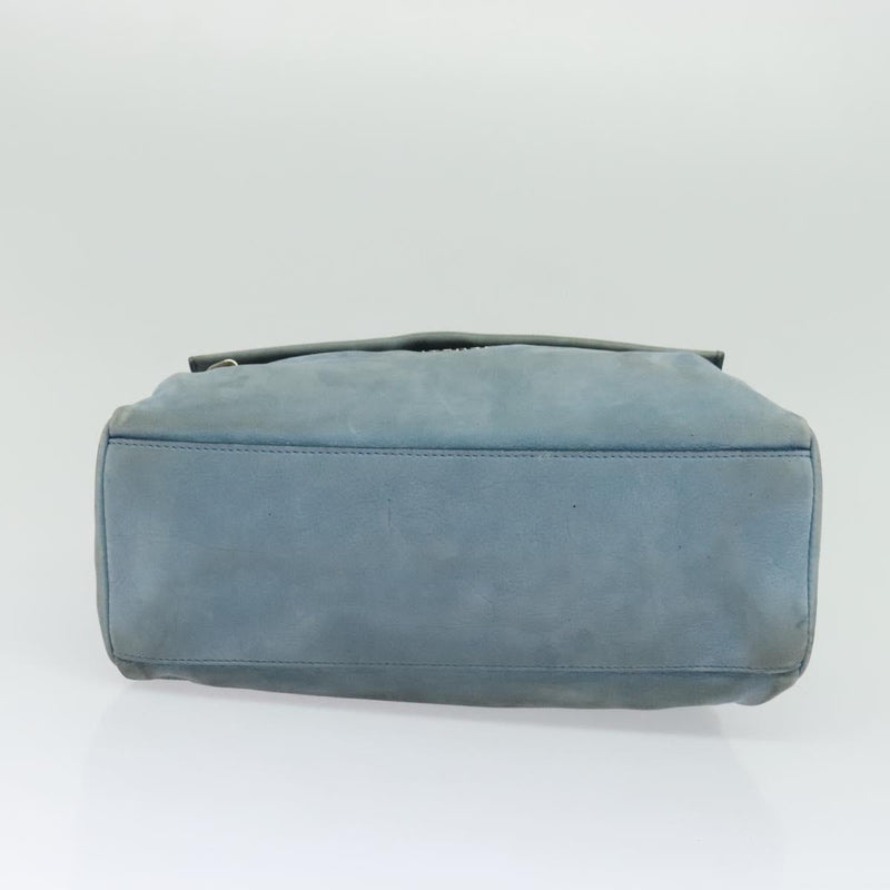 GIVENCHY Pandora Pure Small Hand Bag Leather 2way Blue Silver Auth bs24998