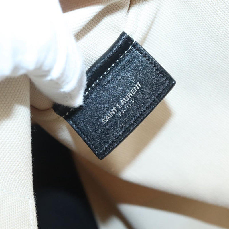 SAINT LAURENT Tote Bag Canvas White Auth bs25020