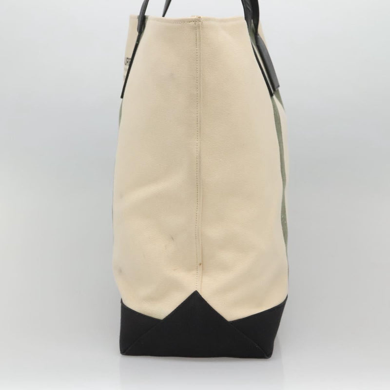 SAINT LAURENT Tote Bag Canvas White Auth bs25020