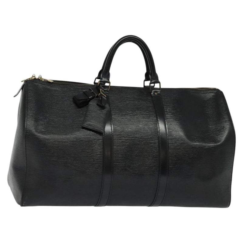 LOUIS VUITTON Epi Keepall 50 Boston Bag Black M42962 LV Auth bs25027