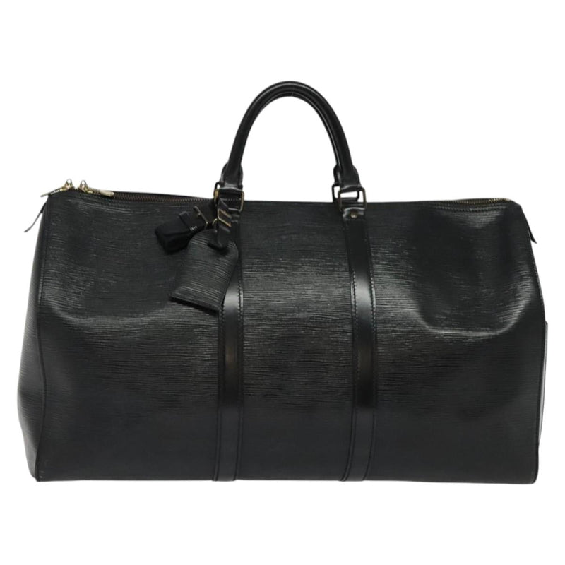 LOUIS VUITTON Epi Keepall 50 Boston Bag Black M42962 LV Auth bs25027