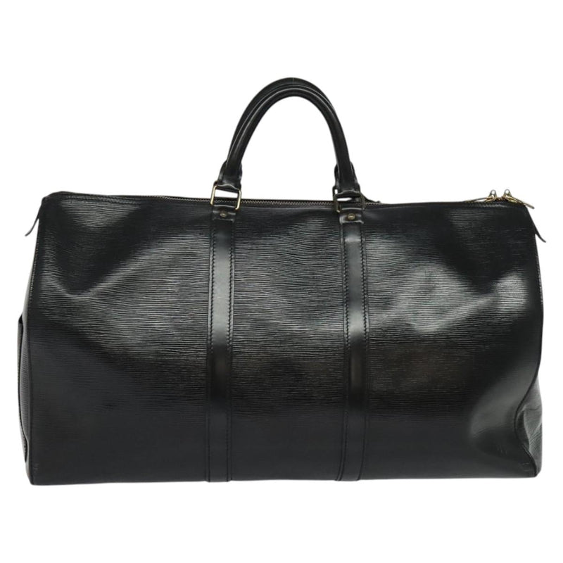LOUIS VUITTON Epi Keepall 50 Boston Bag Black M42962 LV Auth bs25027