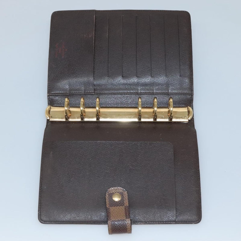 LOUIS VUITTON Damier Ebene Agenda MM Day Planner Cover R20240 LV Auth bs25029