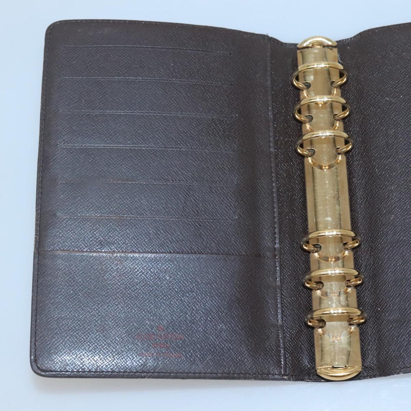 LOUIS VUITTON Damier Ebene Agenda MM Day Planner Cover R20240 LV Auth bs25029
