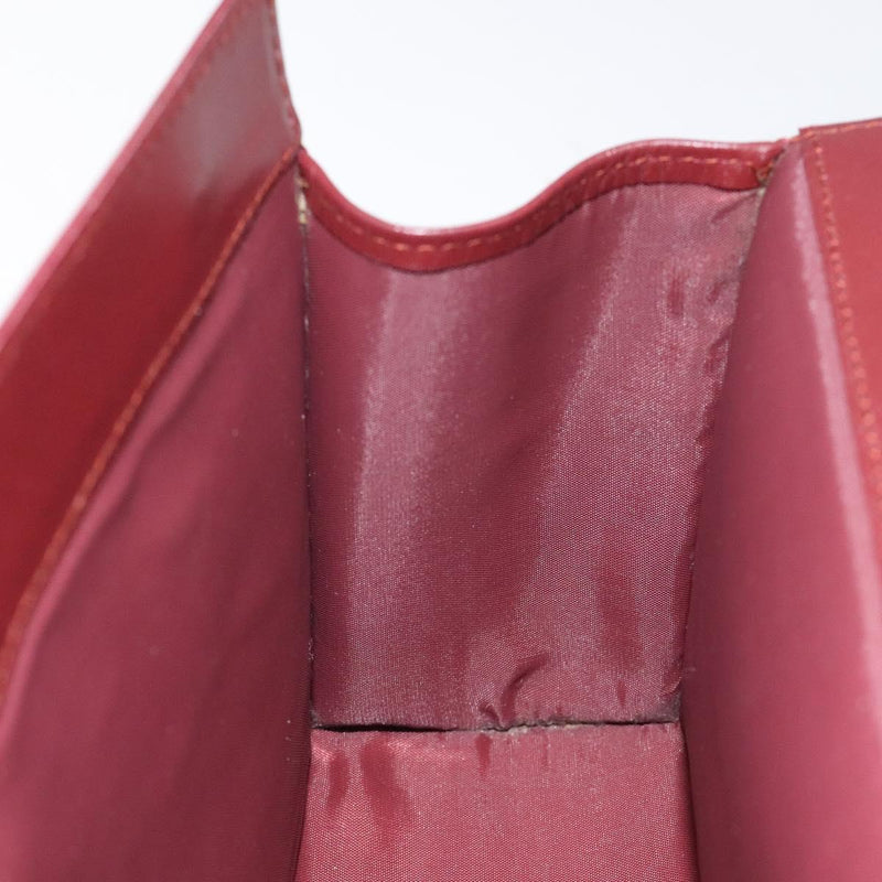CARTIER Must Line Pouch Leather Bordeaux Gold Auth bs25044